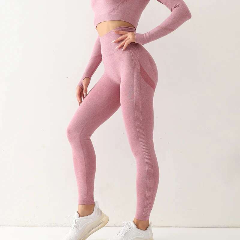 Ddmyoutdoor China Domestic Fiess Women Sport Seamless High Waist Elastic Solid Yoga Leggings Gym Jogging Quick Dry Push Up Slim Pants Female