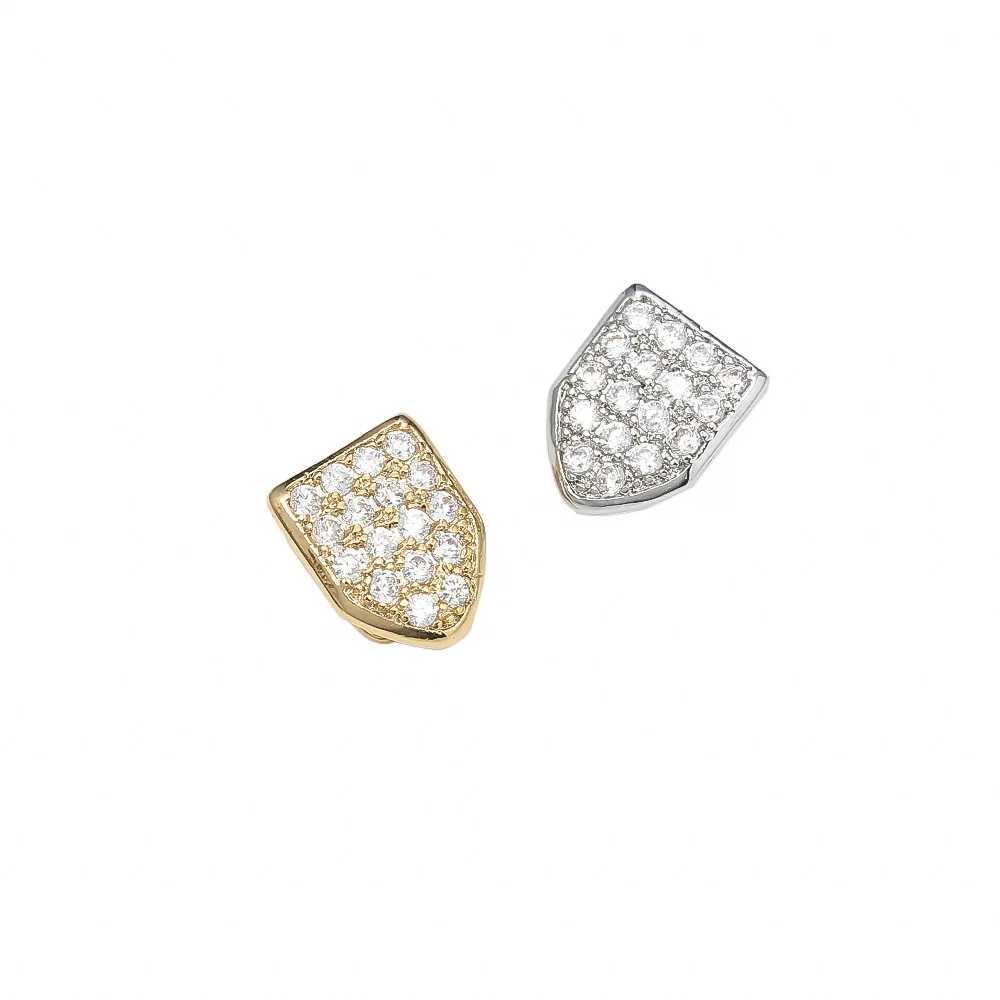 Hip Hop 1pc Iced Out Single Teeth Grillz Cubic Zircon Caps Micro Pave Top Charm Grills For Men Women JewelryXJ250114