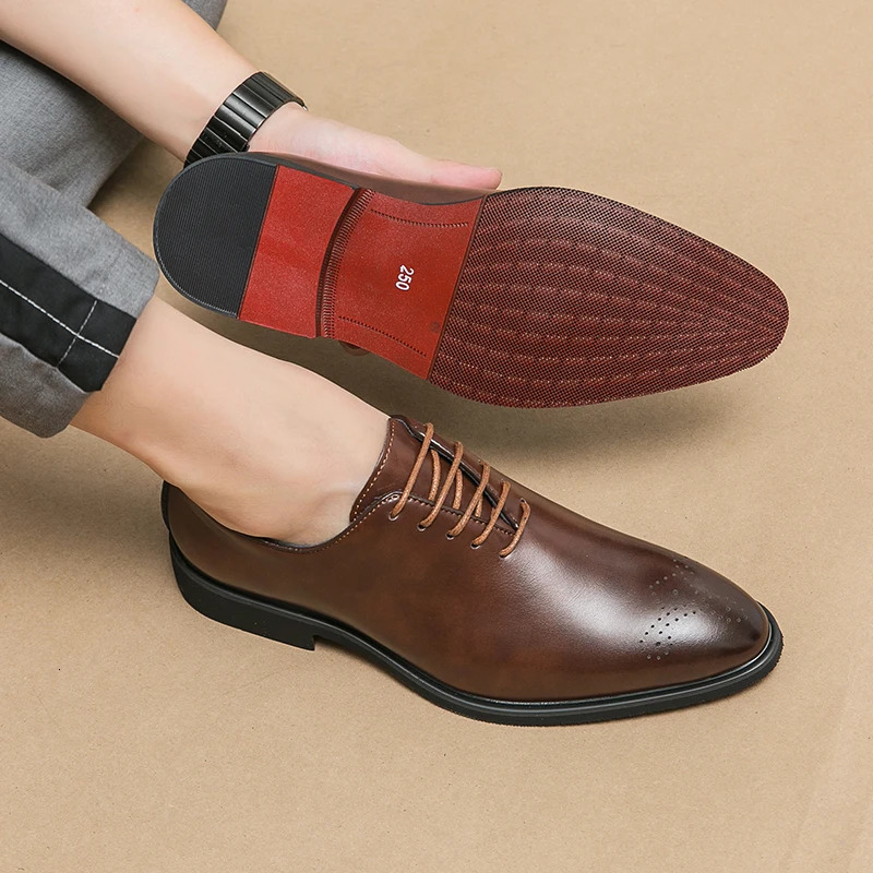 Mens Leather Shoes High Quality Fashion Oxford Wedding Men Dress Gentleman Office Man Shoe 250219