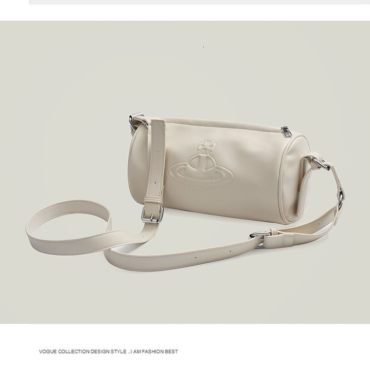New Designer Retro Classic Saturn Cylindrical Bag Bowling Bag Casual Shoulder Bag Trendy Crossbody Bag Unisex Bag Commuting Bag