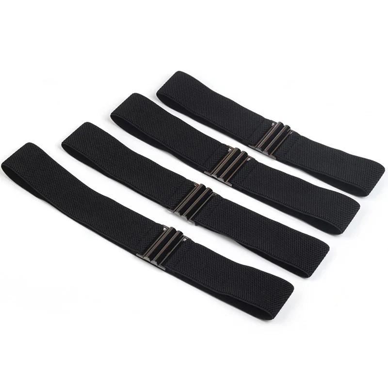 Women Elastic Band Wide Belts Simple Down Coat Waist Belt Female Buckle Black Strap Dress Decoration Accessories 250114