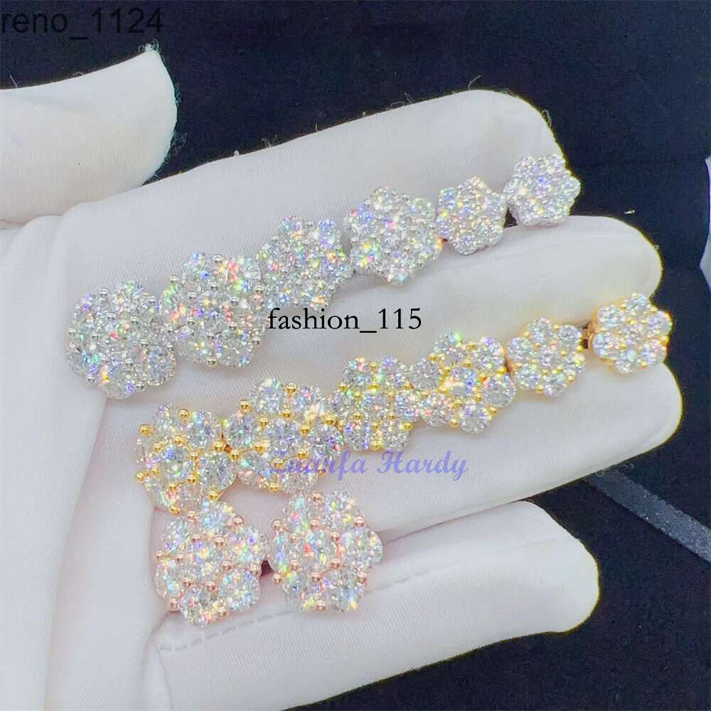 Zuanfa Hot Top Selg Pass Dia Tester Fine Jewelry Sier 8mm 12mm 15mm wer VVS Moissanite Stud Earrings