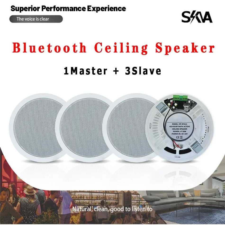 Car Audio 6 Inch 20W Bluetooth Ceiling Speaker audience Stereo Built-in Class D Digital Amplifier Home Theater System for Indoor Office H250118