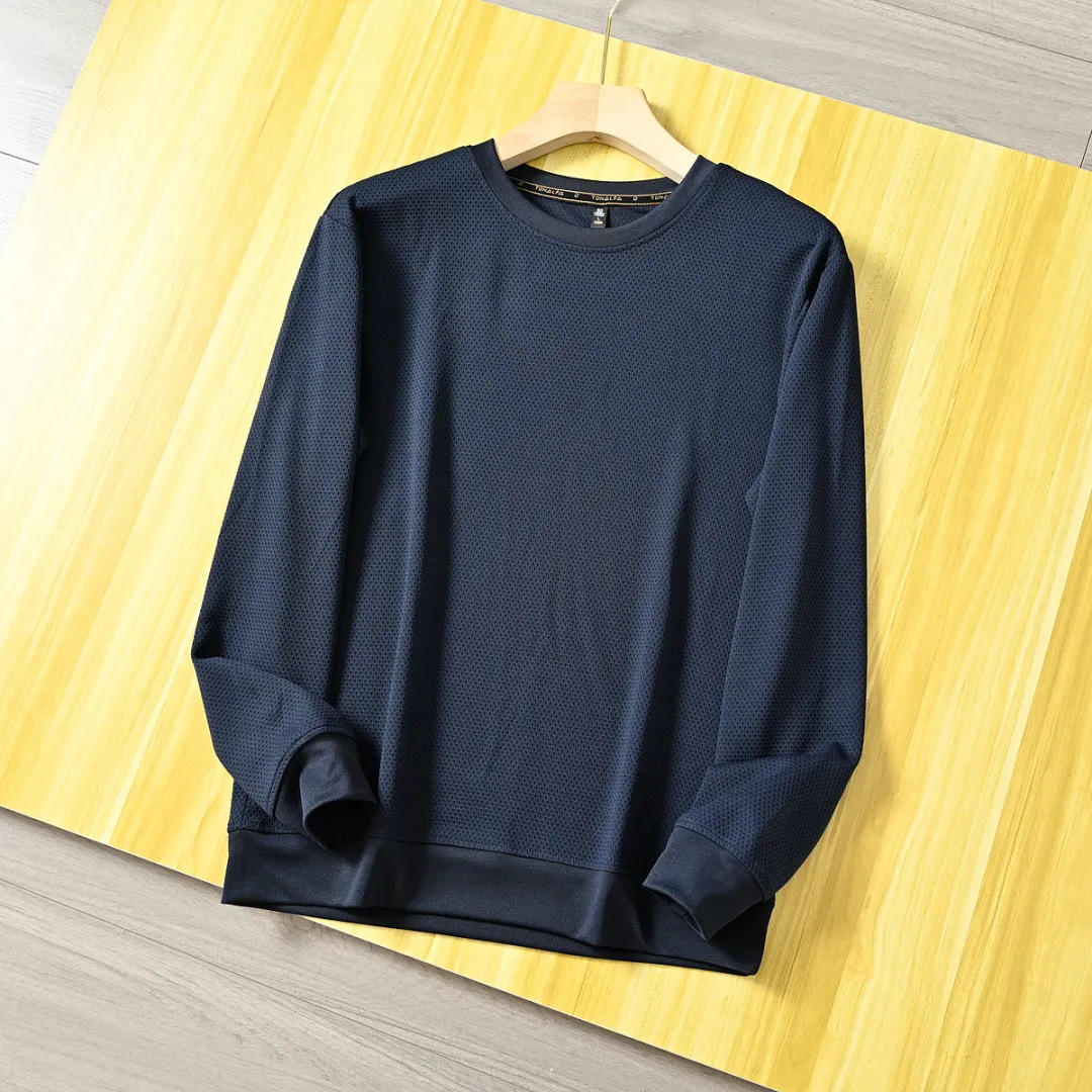 FD01172 New spring and autumn men's round neck solid color casual all-match bottoming shirt sweatshirt