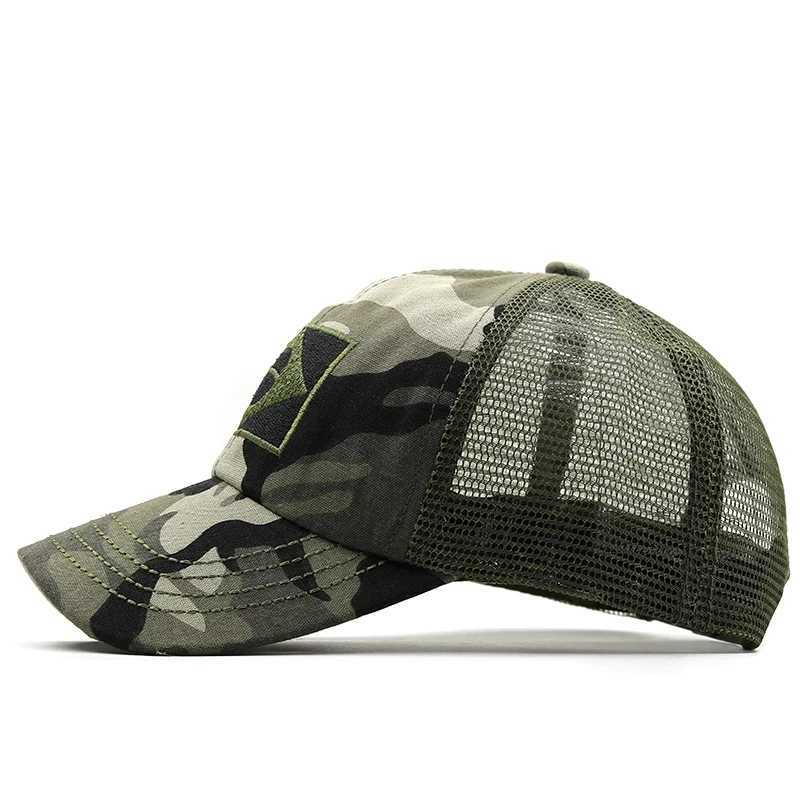 Camo Mens gorras Baseball s Ma Bone Mesh Camouflage Tactical Military Snap Hats Sunscreen Breathab TruckerXJ250116