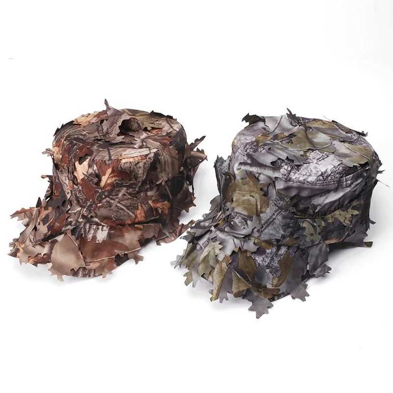 Camouflage Outdoor Tactical with 3D Bionic af Camo Hunting Hat Hidden Jung Sniper Hat Sun ProtectionXJ250116