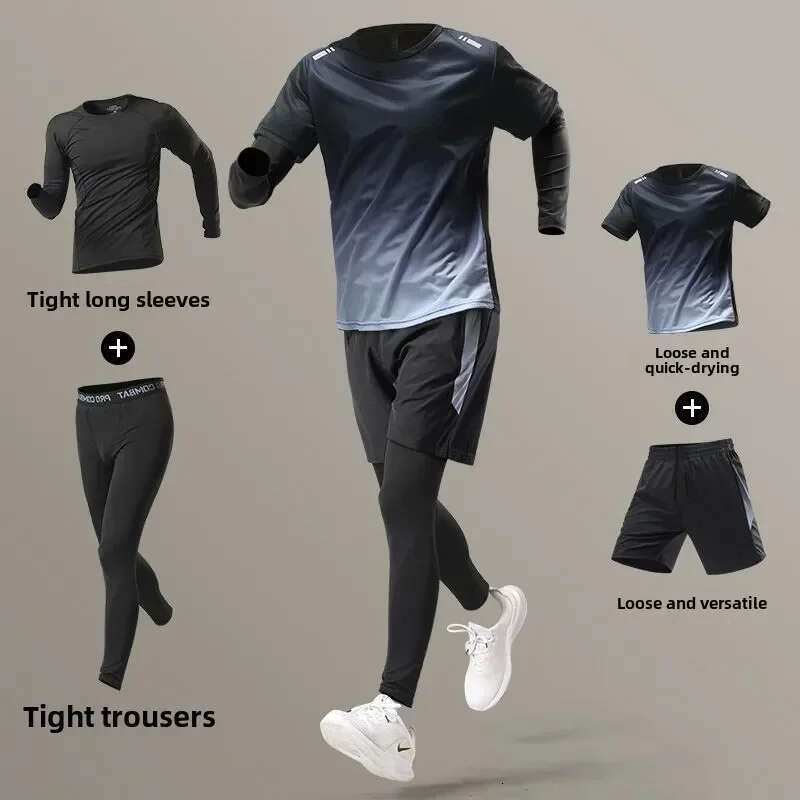 Men's Running Fiess Long Sleeve Quick-Dry Clothes For Morning Runs Training Professional Suitable Mens Sweatsuits Set