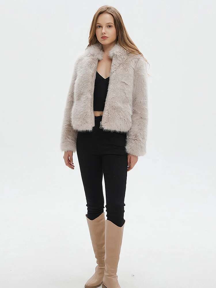 ZADORIN Fluffy Warm Hooded Coat Women Clothing White Faux Fur Jacket Womens Jackets Winter 2024