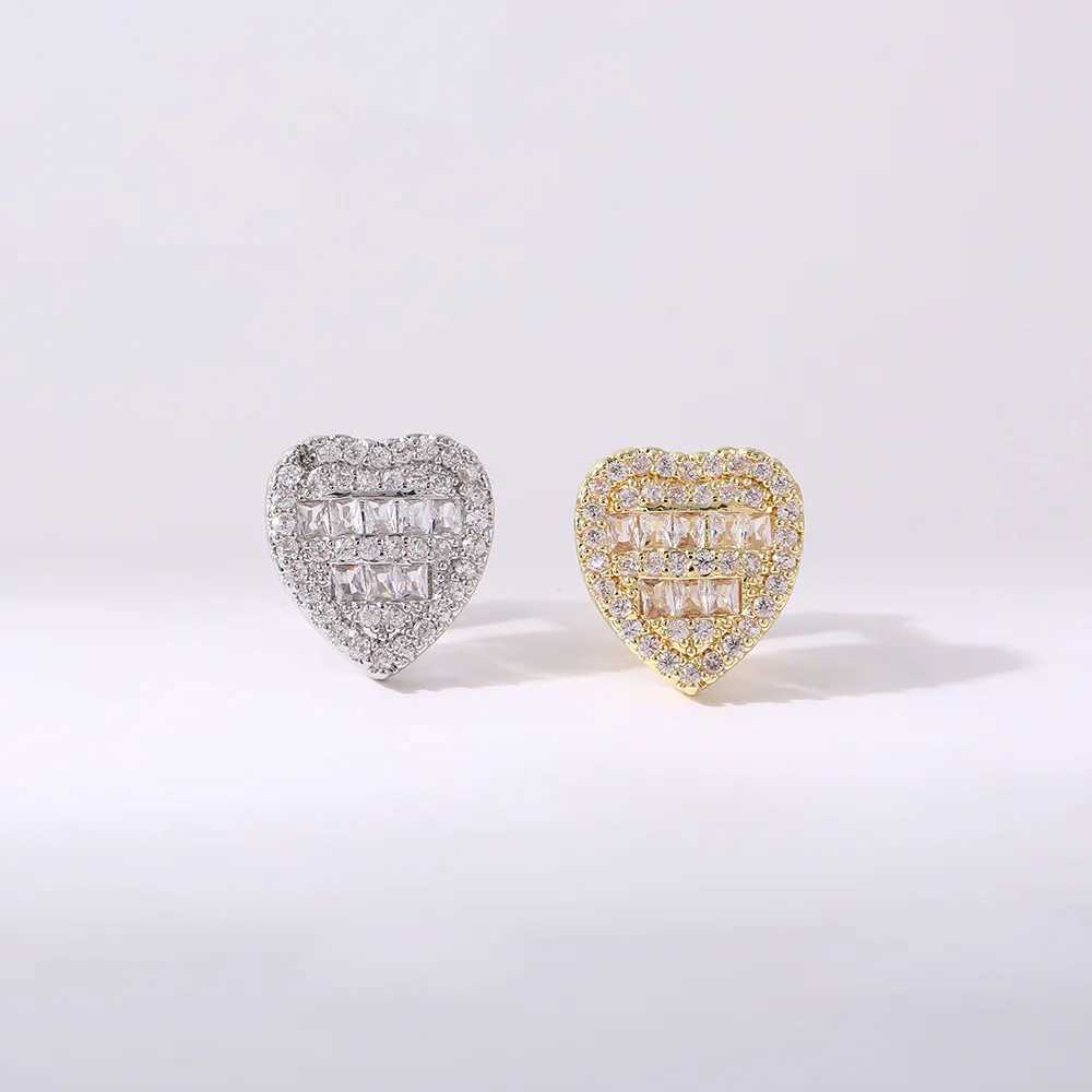 Hip Hop Rapper Single Shackle Teeth Grillz Cap Dental Braces Zircon Gold Silvery Color Metal Personality Tooth JewelryXJ250114