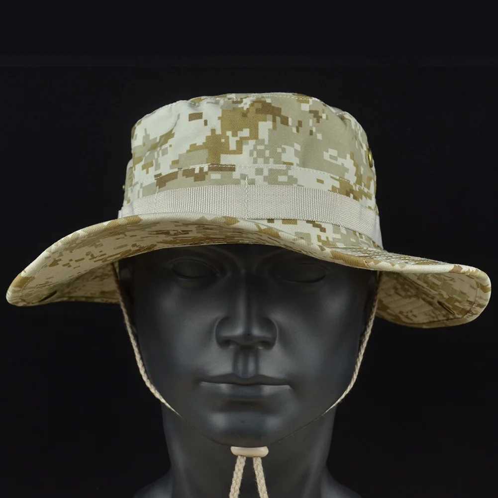 Mege Tactical Camouflage Bonnie Hat US Outdoor Hiking Panama Summer Sun Bucket GearXJ250116