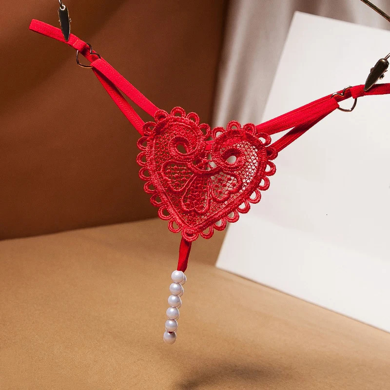 Sexy Pearl Massage G-Strings Women Love Embellished Thong Thin Strap Panties T Pants Low Waist Beaded Briefs 250114