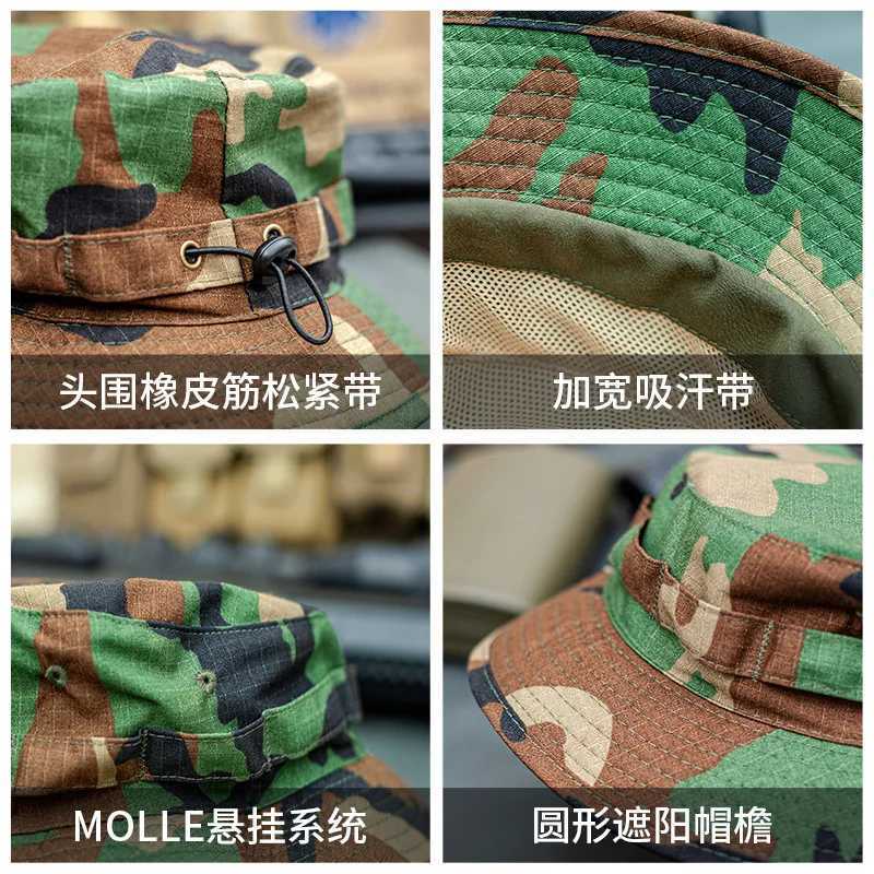 Techwear Tactical Bucket Hat Men Women Outdoor Sport Training Multifunction Camouflage Bucket HatsXJ250116