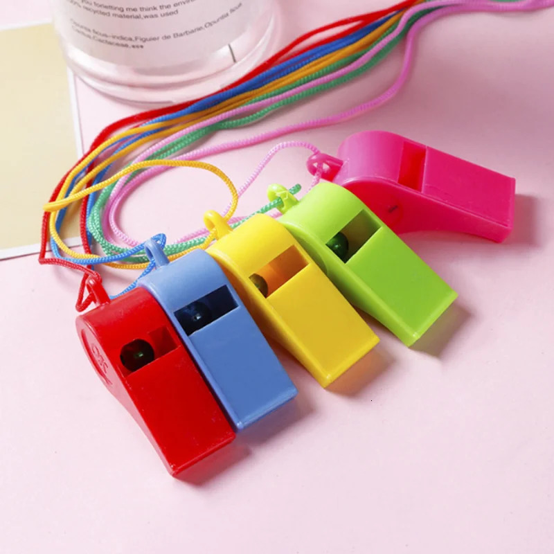 24pcs Sporting Goods Plastic Whistle Colorful Cheer Referee Fan 250107