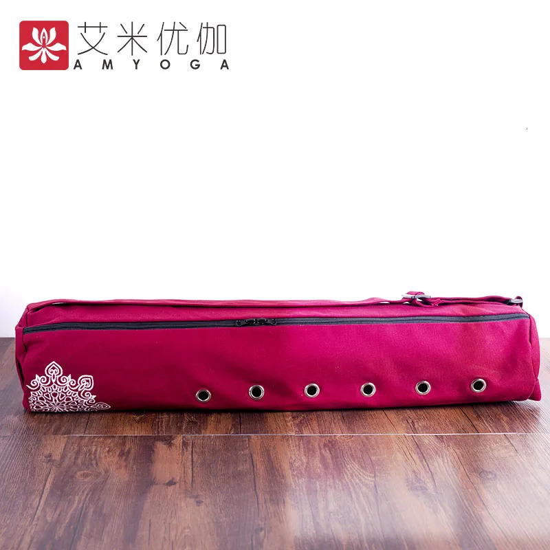 durable canvas cotton yoga mat bag with large zipper opening easy loading 250114