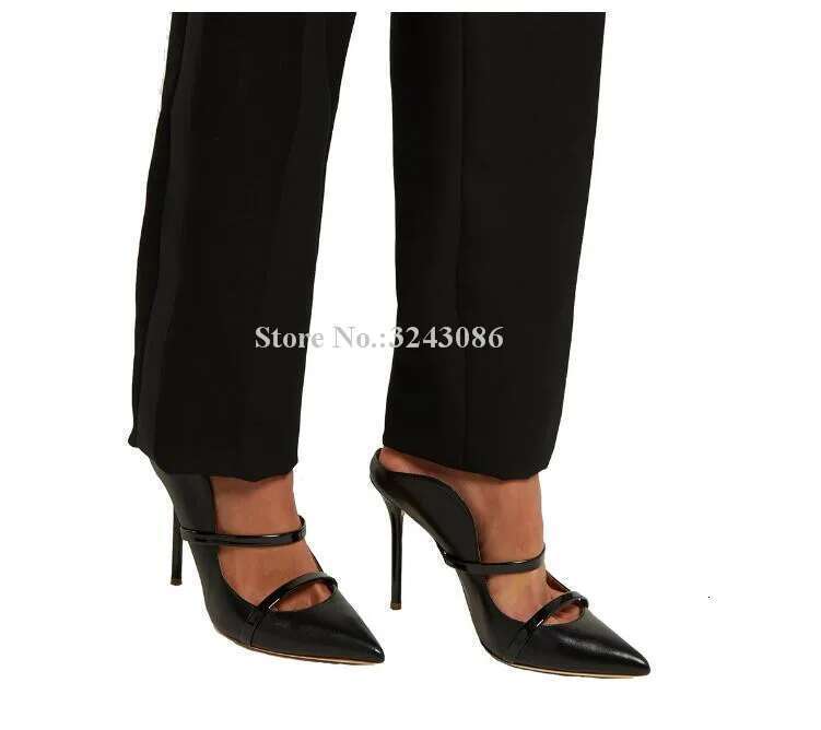Lady New Gold Strap Stiletto Heel Fashion Pointed Toe Mixed Color Design High Heels Dress Sandals Shoes Women