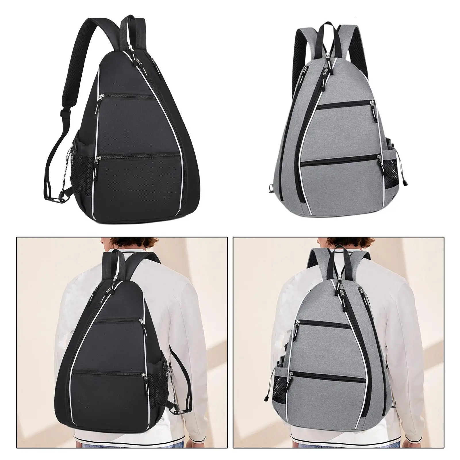 Pickleball Bag Tennis Crossbody Backpack for Women Men Adjustable Strap Gift Zipper Closure Large Badminton Pickleball Backpack 250117