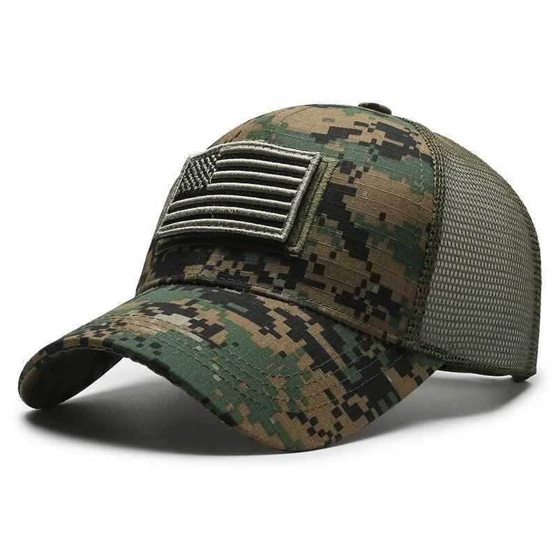American Flag Camouflage Sticker broidered Baseball Net Hat Men OutdoorXJ250116