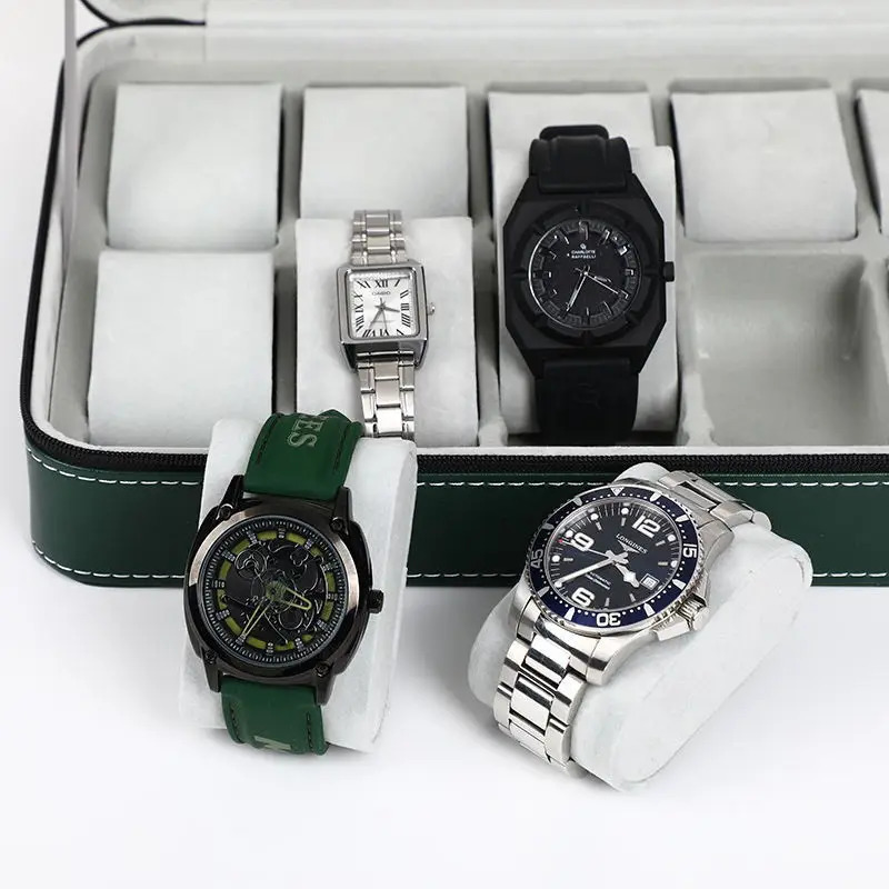 VANSIHO Multiple Colors 6 Slots Exquisite PU Zipper Jewelry Watch Box Leather For Man And Women Travel Display Case 250117