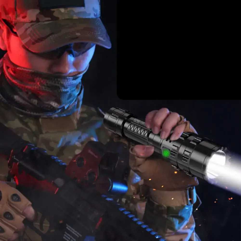 600 lumens tactical flashlight USB rechargeable flashlight waterproof hunting light with clip on hunting gun accessoriesW241227