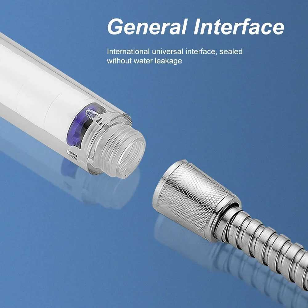 Bathroom Shower Heads High Pressure Shower Head Handheld Turbo Hydro Jet Shower Head 360 Degrees Rotating with Replacement Hose Bracket Cotton Filters