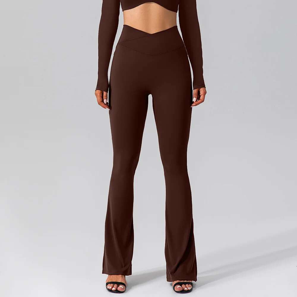 Ddmyoutdoor China Domestic Mermaid Curve Autumn Naked Elastic Sports Yoga Flared Pants Tight Fit Slimming High Waist Peach Hip Fiess Trousers