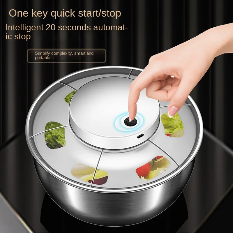 Automatic Electric Salad Spinner Food Strainers Salad Making Tool Multifunctional Vegetable Washer Salad Vegetable Dryer Mixer 250116