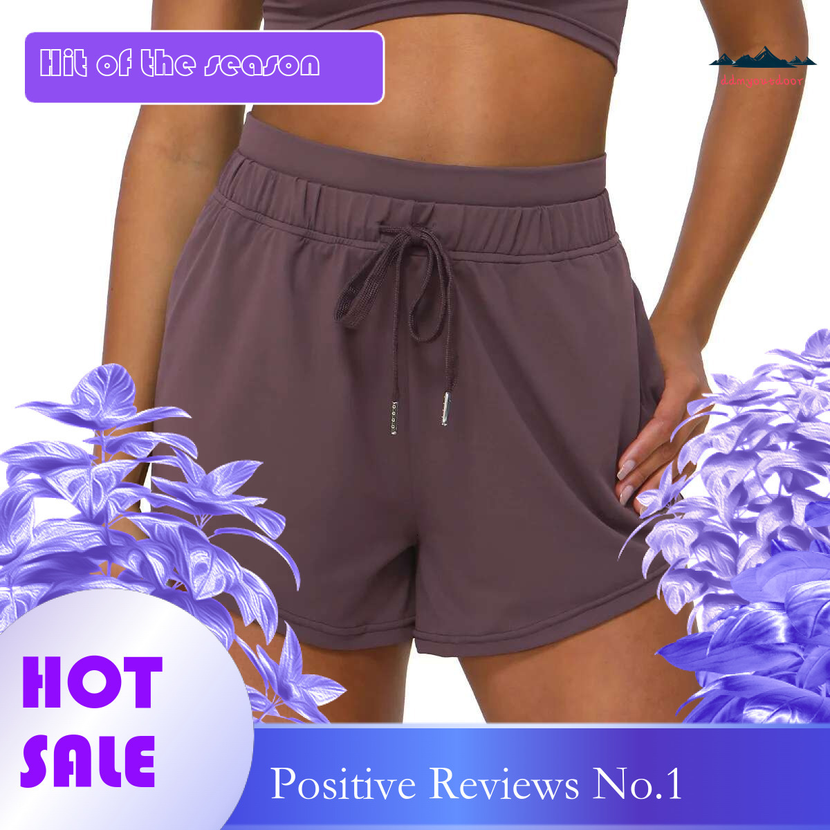 Ddmyoutdoor China Domestic Mermaid Curve Fake Two Piece Drawstring Waist Sports Shorts With Pocket Summer Workout Loose Casual Three Piece Pants For W