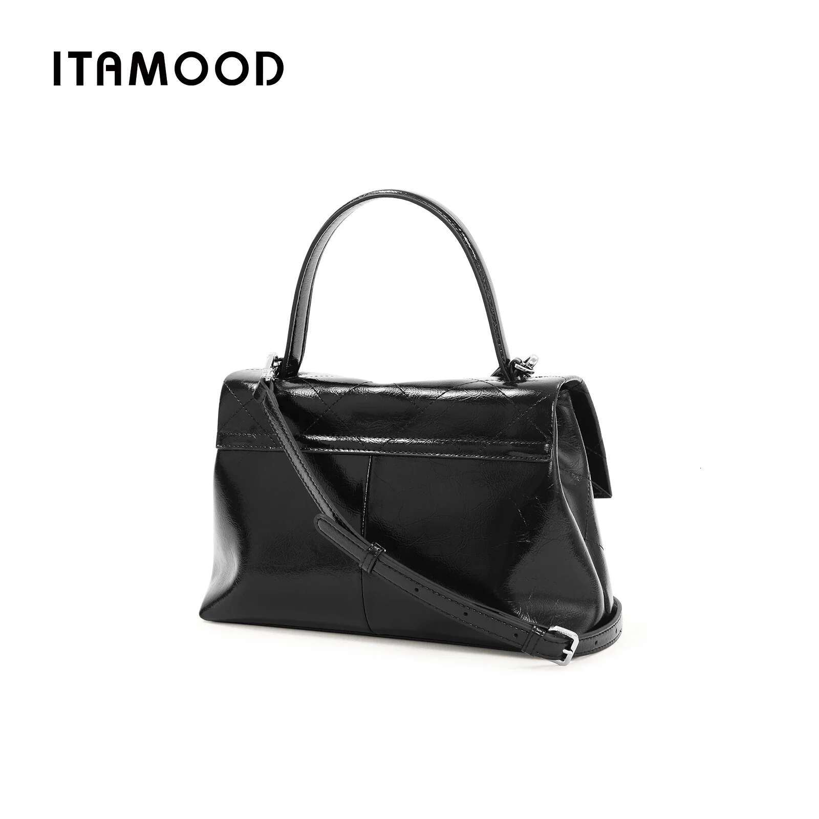ITAMOOD Women Handbag Textured Work Commuting Large Capacity Leisure Genuine Leather Retro Tote Bag Christmas
