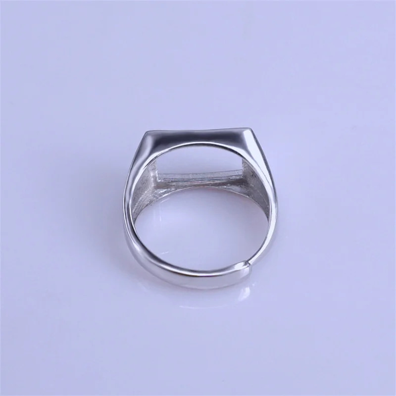 687910121014121m Square Gemstone S925 Sterling Silver Simple Ring DIY Support for Men Fine Fashion Charm Jewelry 250110