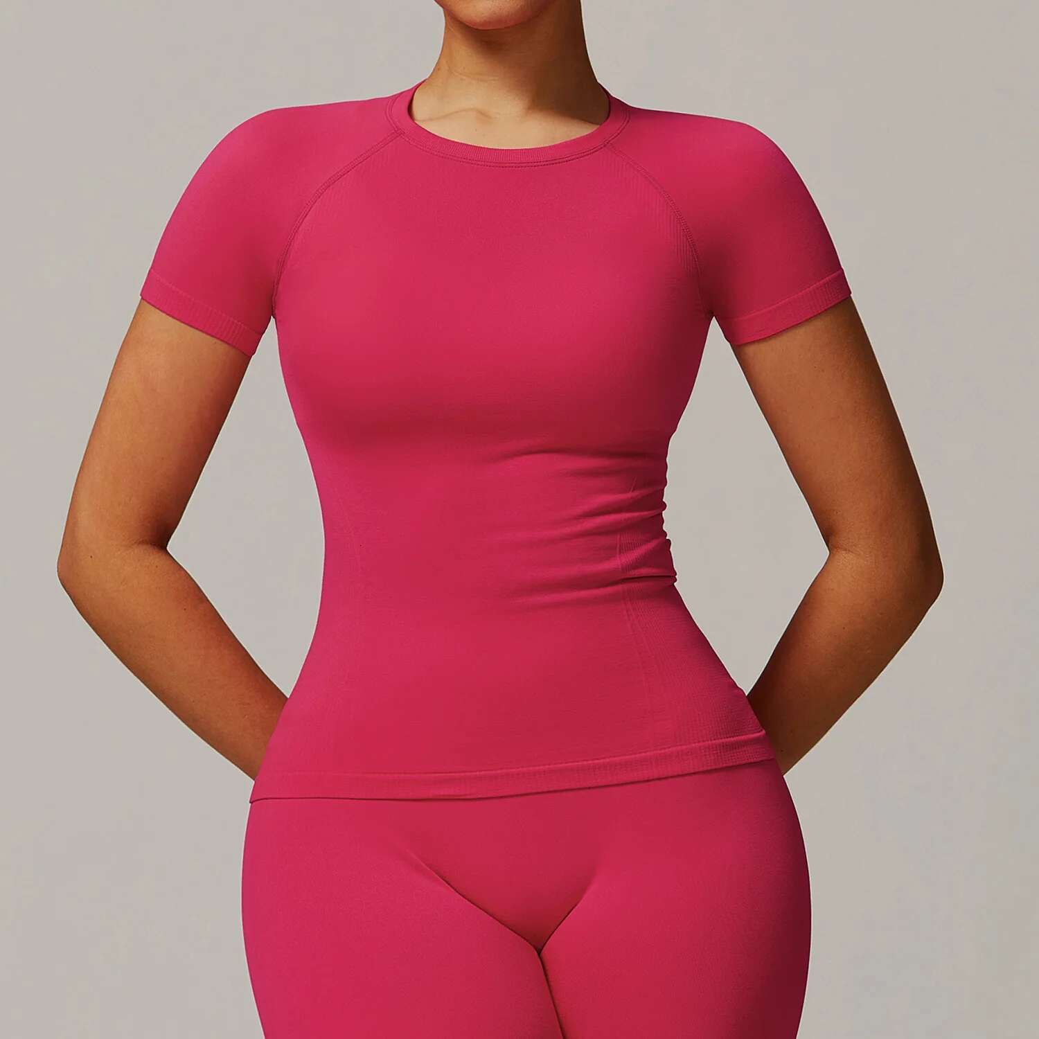 Ddmyoutdoor China Domestic Mermaid Curve Thread Seamless Short Sleeved T Shirt Yoga Casual Quick Dry Fiess Clothes Running Sports Top