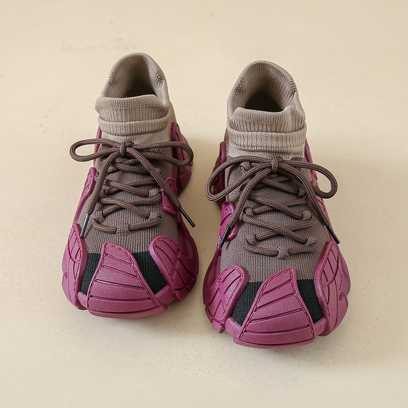 New style thick soles increase daddy shoes female 2025 new hot sports shoes all match casual shoes brown purple