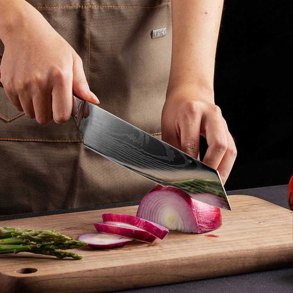 Kitchen Knife Set Professional Chef Japanese Knife 7CR17 Damascus Knife Cleaver Meat Fish Chicken Vegetable Fruit Fillet KnivesXJ250117
