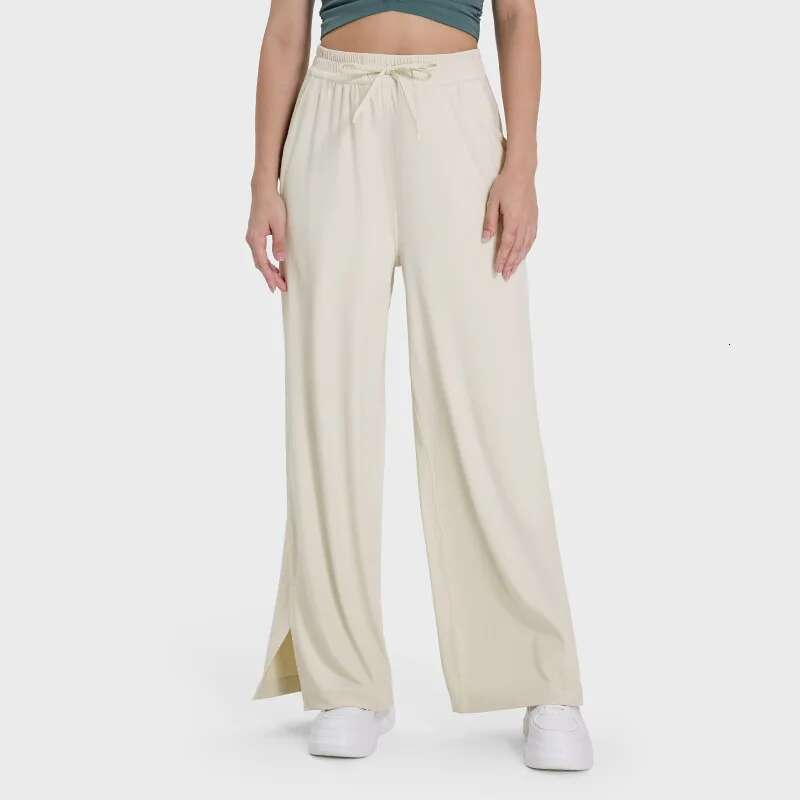 Ddmyoutdoor China Domestic Women Yoga Pants Stretch Woven High Rise Wide Leg Pant Side Slits At The Hems Full Length Intended Relaxed Fit To Sit Just 