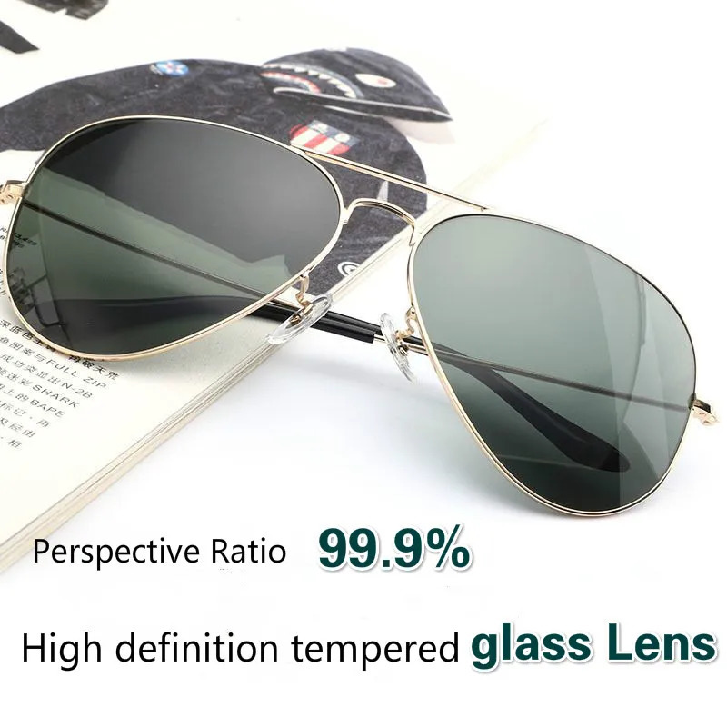High Quality Sunglasses Men Women Mineral Glass Lens Eyewear UV400 Protection Fashion Eyeglasses Frames 250117
