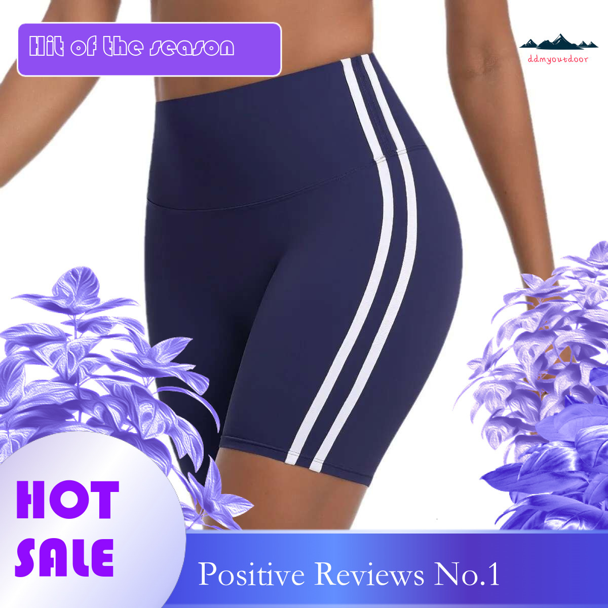 Ddmyoutdoor China Domestic Mermaid Curve Yoga Tight Riding Hip Lift Hot Pants Contrast Color Breathable Fiess Quick Drying Sports Shorts