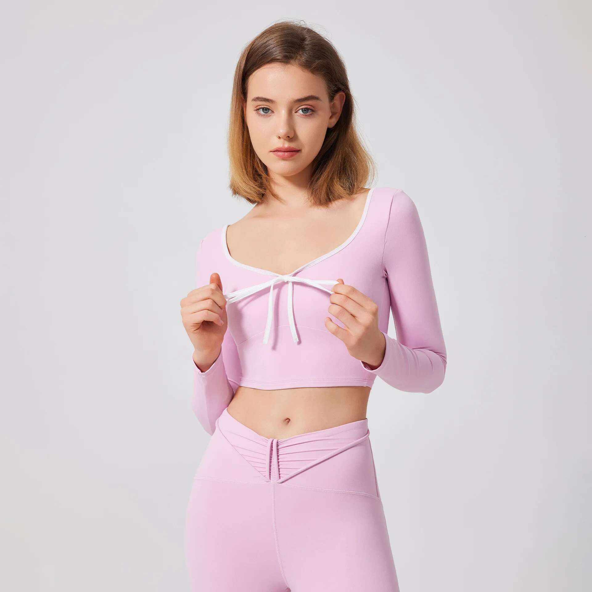 Ddmyoutdoor China Domestic Mermaid Curve Mesh Yoga With Chest Pad Women S Sexy Running Sports T Shirt Long Sleeve Quick Drying Fiess Suit Outer Wear
