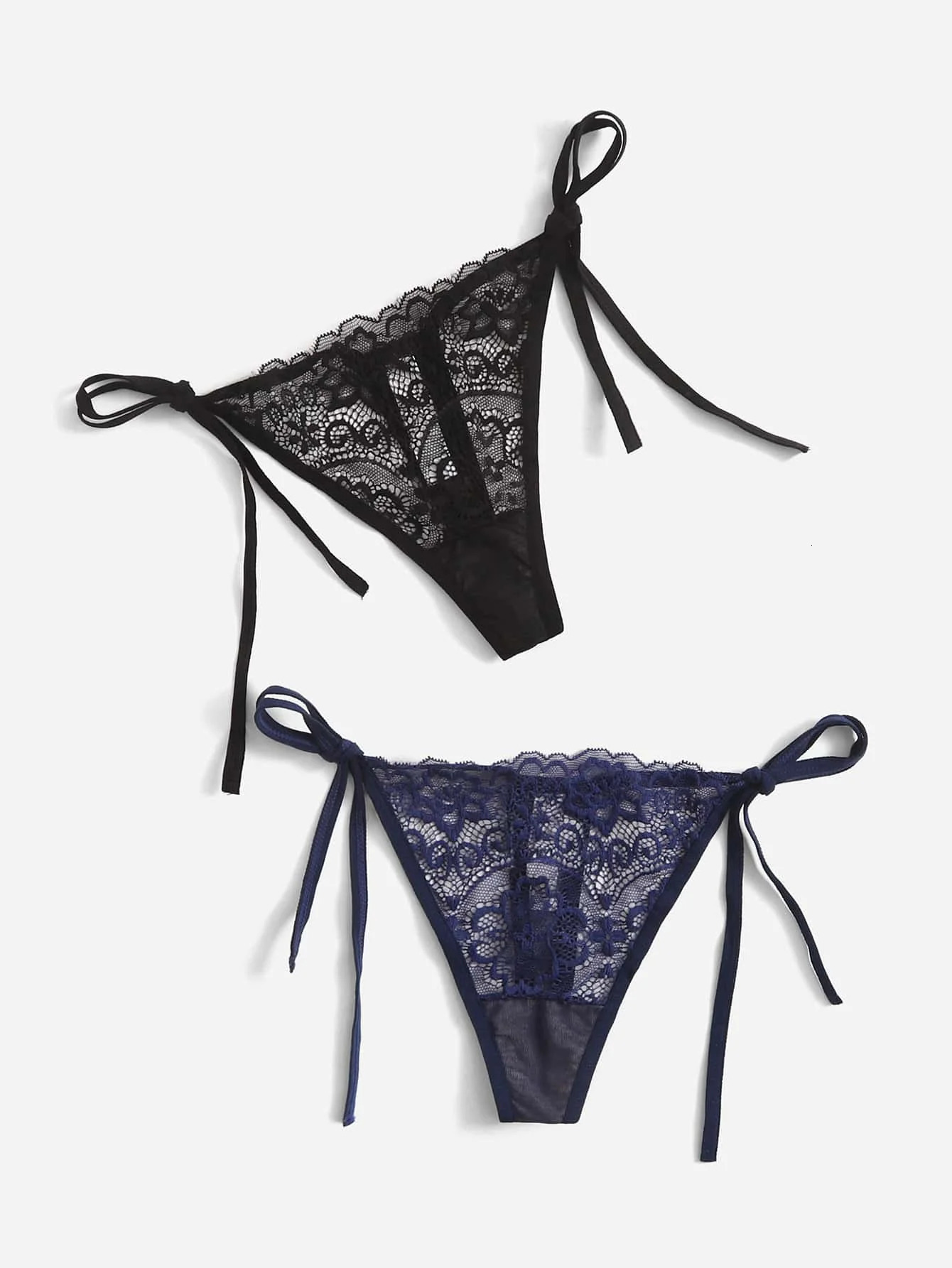 2pcs Low Waist Lace Thong For Women Sexy Panties Comfortable Underwear Female Underpants Lingerie C847 250114
