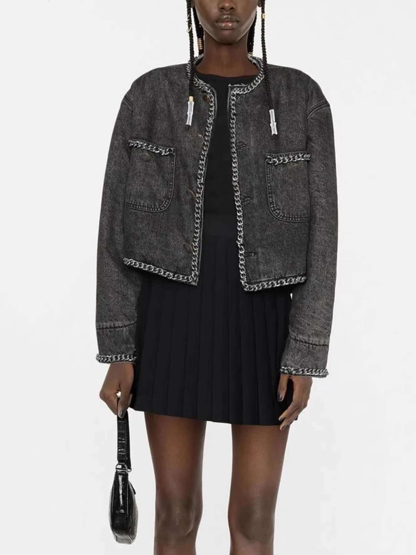 NIGO LP Men's Women's High Street Chunky Chain Winter Solid Color Denim Cotton Coat Jacket #Nigo61449