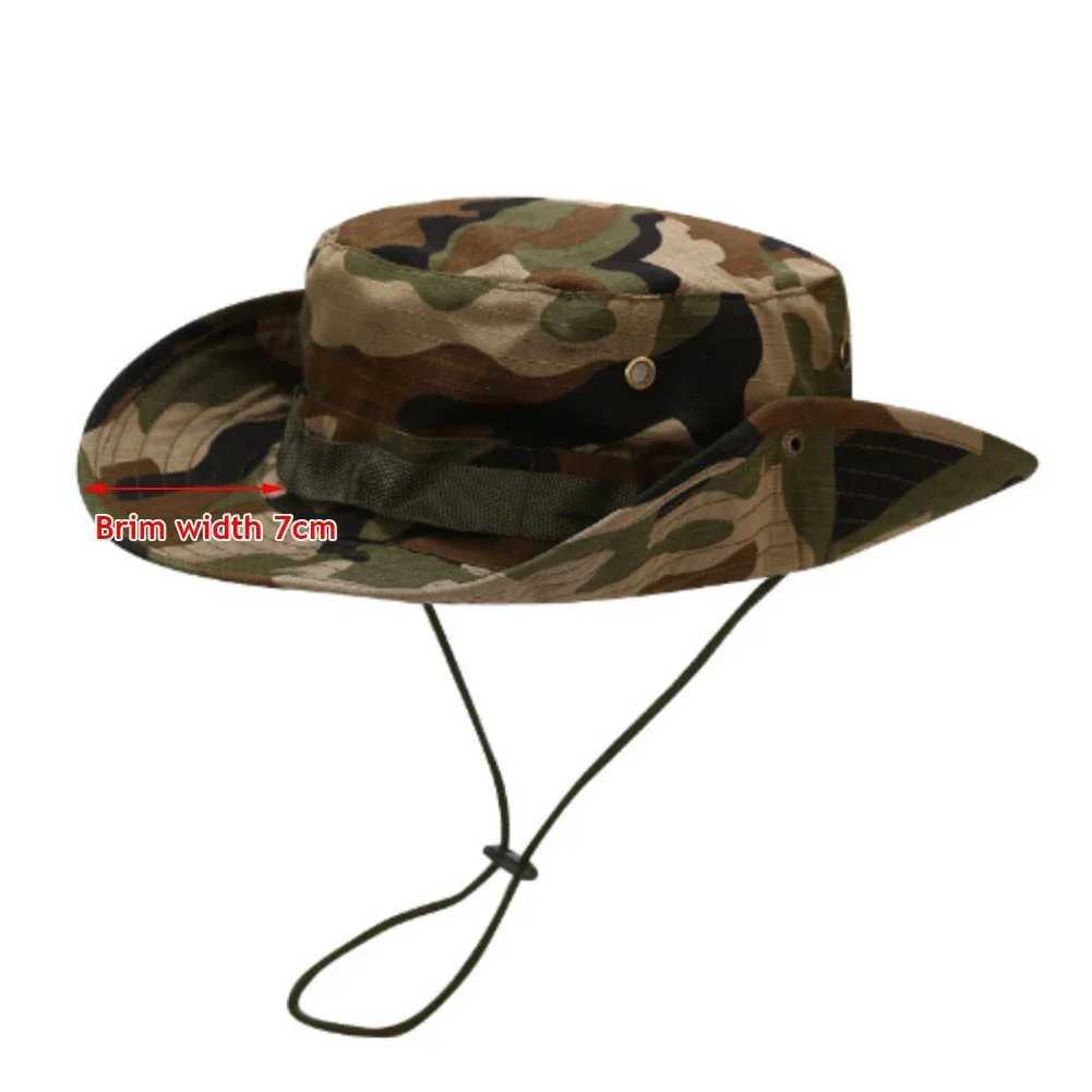 New Tactical Camouflage Boonie Hat Men US Bucket Hats Hunting Hiking Outdoor Camo Sun s Panama Summer Hiking SportsXJ250116