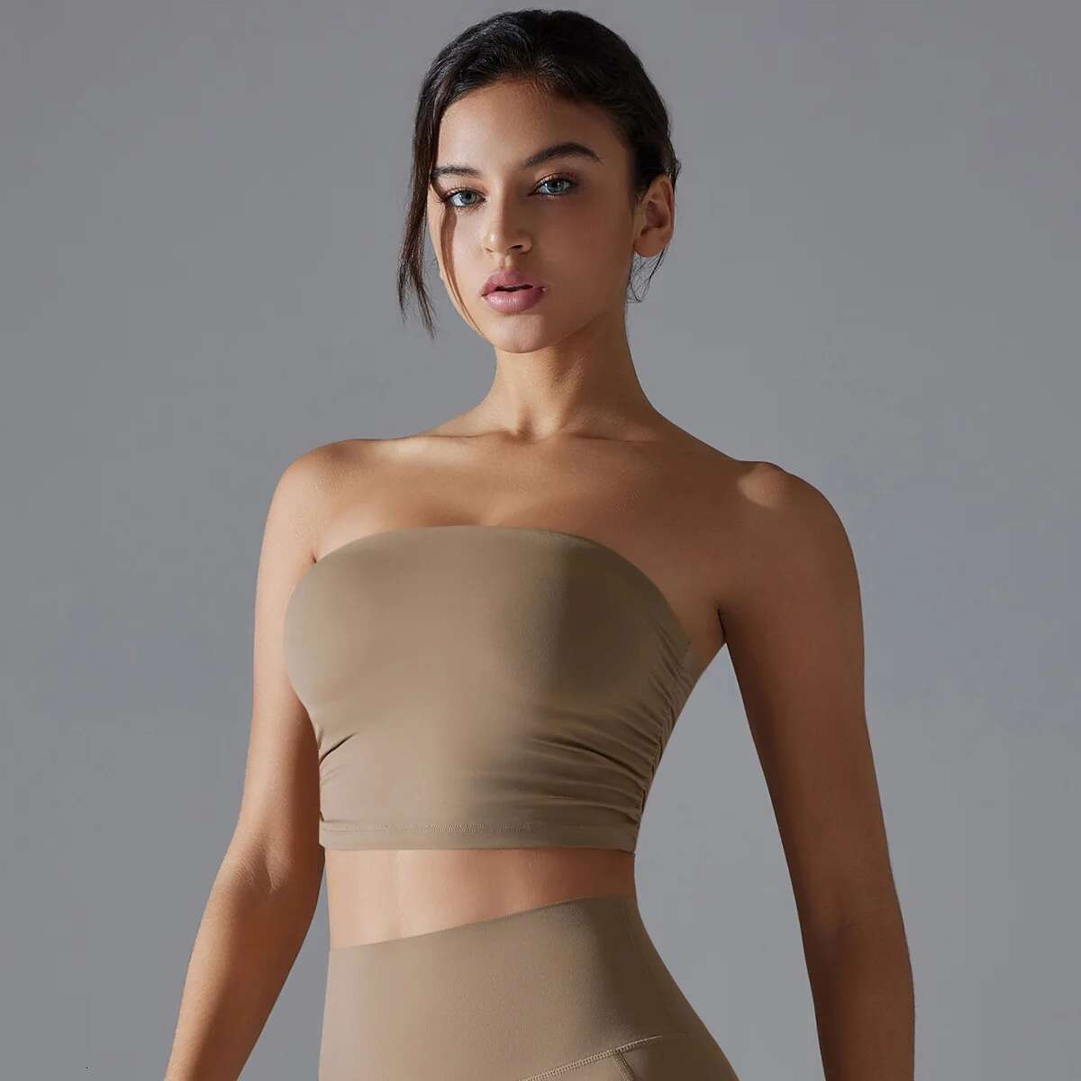 Ddmyoutdoor China Domestic Mermaid Curve One Piece Naked Sports Underwear Anti Running Light Tube Inner Base Fiess Top Tight Yoga Clothes For Women