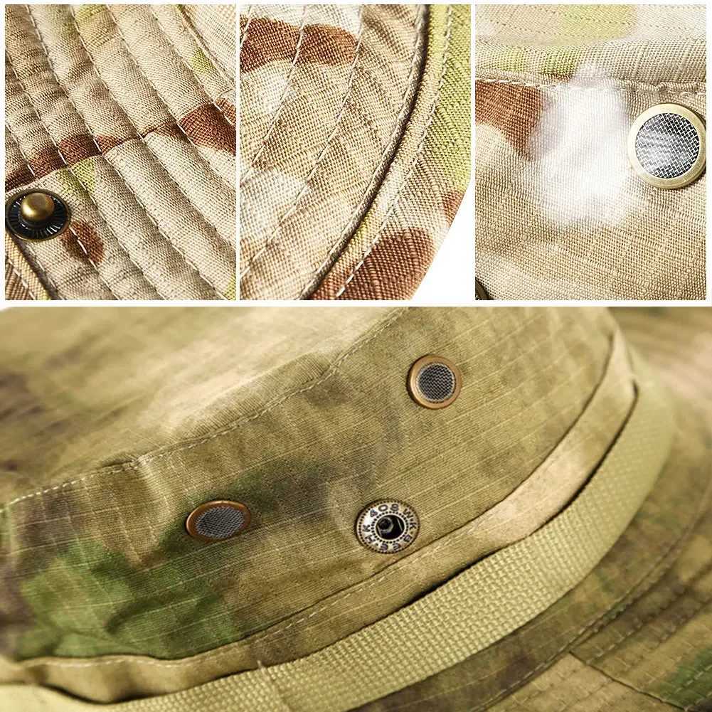 Men Hunting Hiking Outdoor Camo Sun s Camouflage Hat Tactical US Bucket Hats Panama SummerXJ250116
