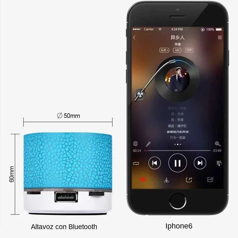 Car Audio Bluetooth Speaker Mini Wireless Loudspeaker Crack LED TF Card USB Subwoofer Portable MP3 Sound Wireless Speaker for Smart Phone H250118