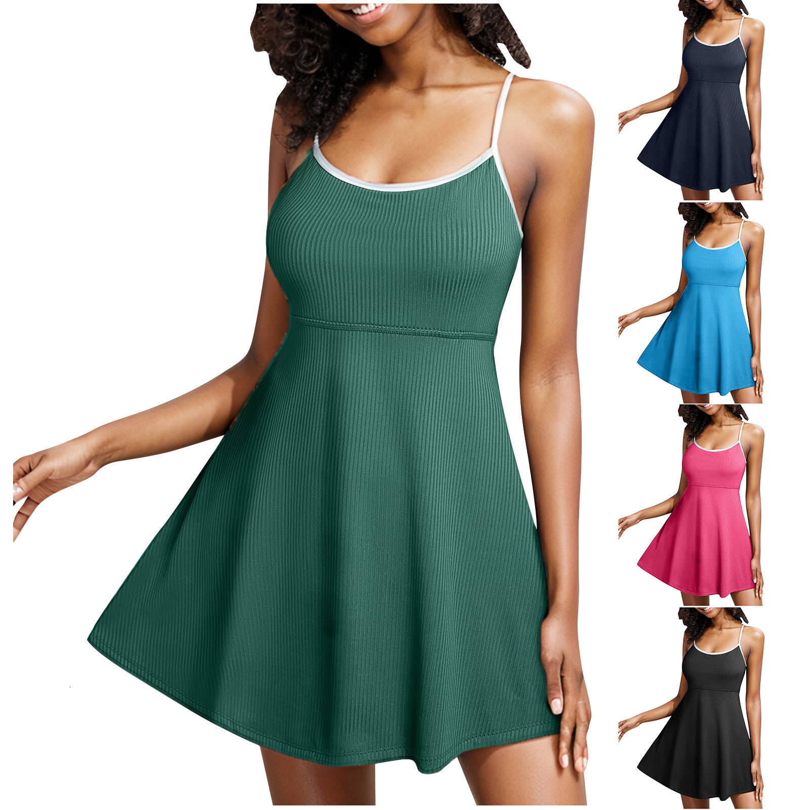 New Sexy Solid Special Fabric Skirt Split Women's Bikini Swimsuit