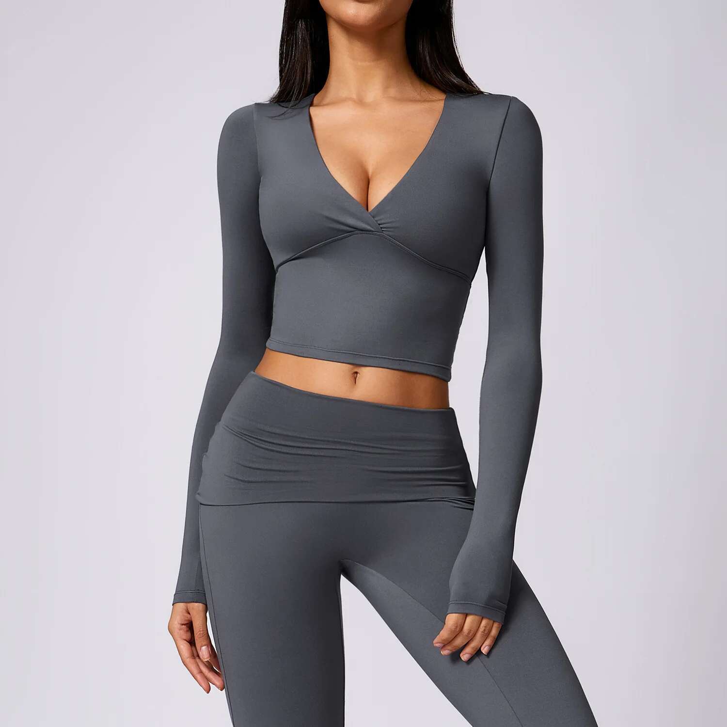 Ddmyoutdoor China Domestic Mermaid Curve Casual Sports Top With Chest Pad Sexy Pure Slimming Tight Yoga Long Sleeve Long Sleeve Workout Top