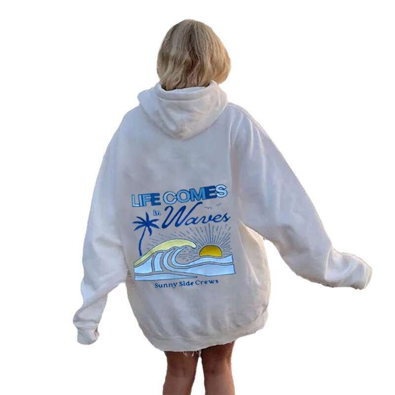men's women's shoulder down style pullover long sleeved hoodie, fashionable and casual, high-quality printed hoodie
