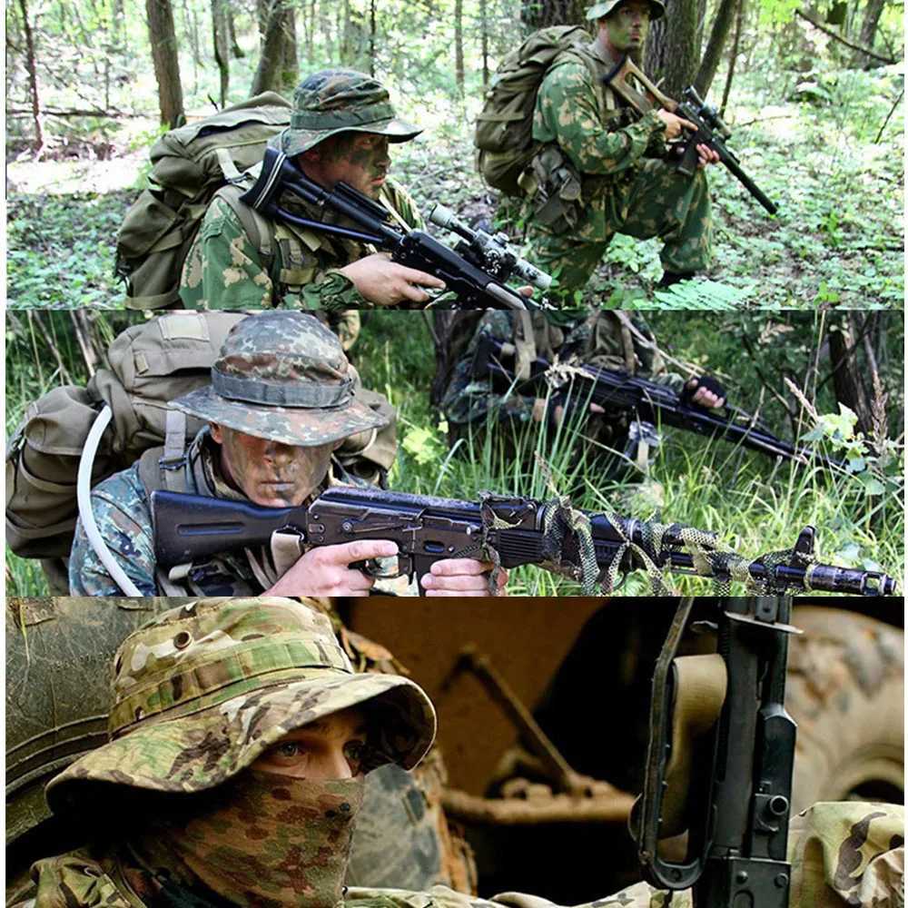 Summer Boonie Hats s Camouflage Bucket Hats Multicam Panama Hunting Hiking Outdoor Camo Panama s MenXJ250116