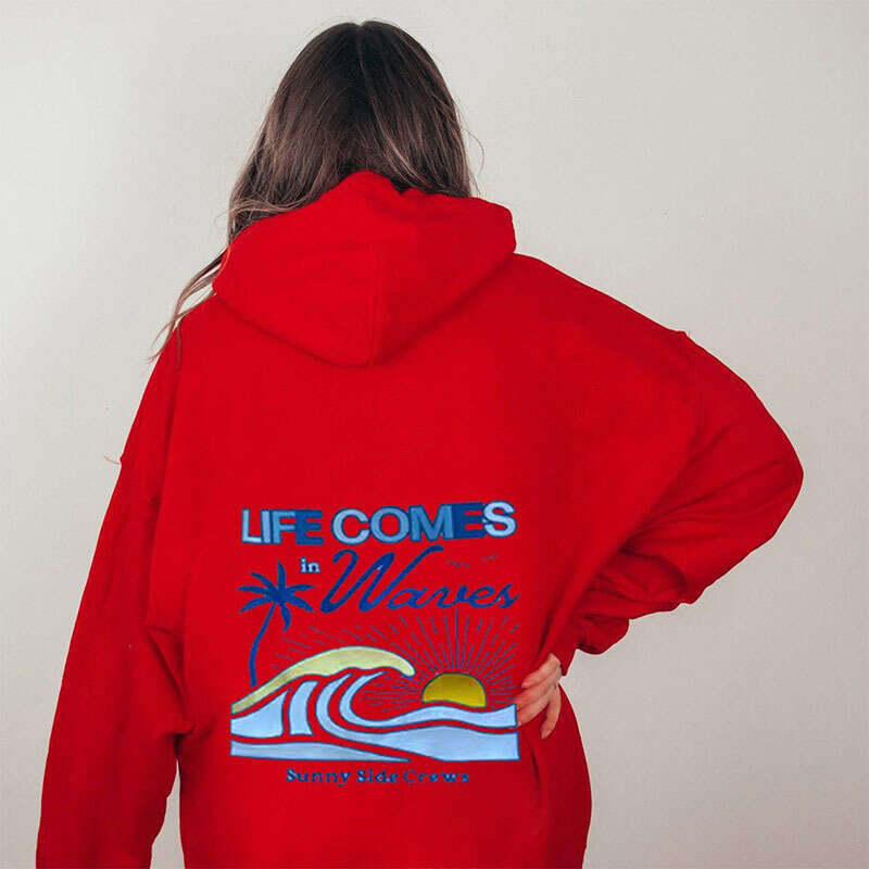 men's women's shoulder down style pullover long sleeved hoodie, fashionable and casual, high-quality printed hoodie