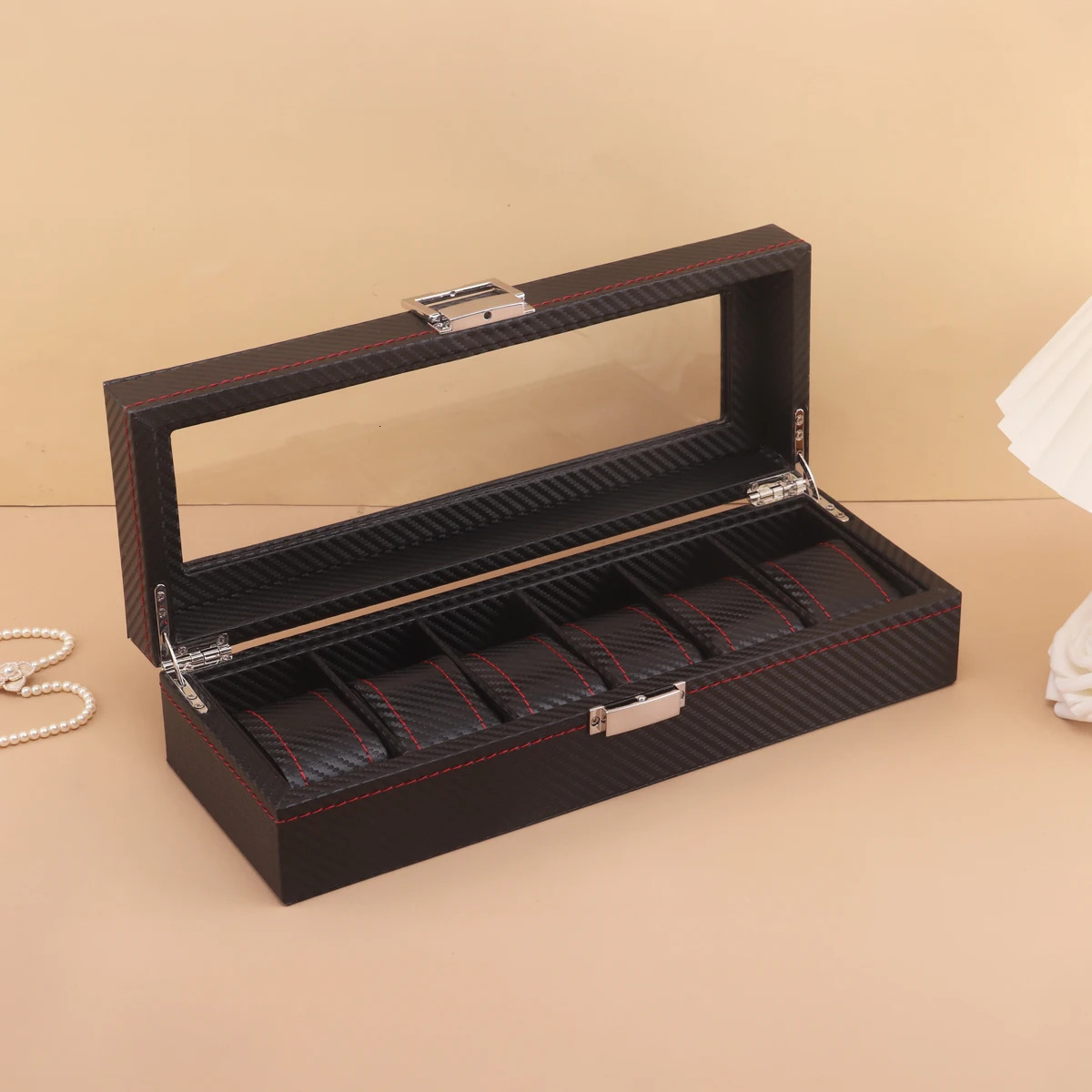 3/6/10/12 Grids Carbon Fiber Watch Boxes Watch Organizers Top Quality Boxes for Men Women Watches Jewelry Display 250117