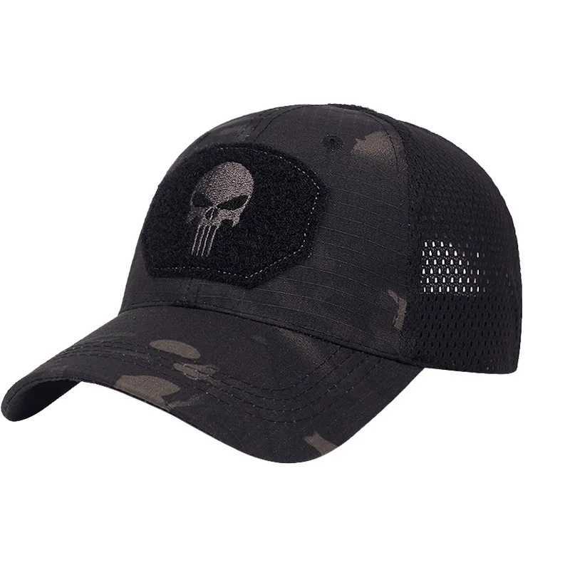 Camouflage Army Green Skull Baseball s Outdoor Adventure Basketball Football Adjustab Summer Sun Hats Men Women CamXJ250116