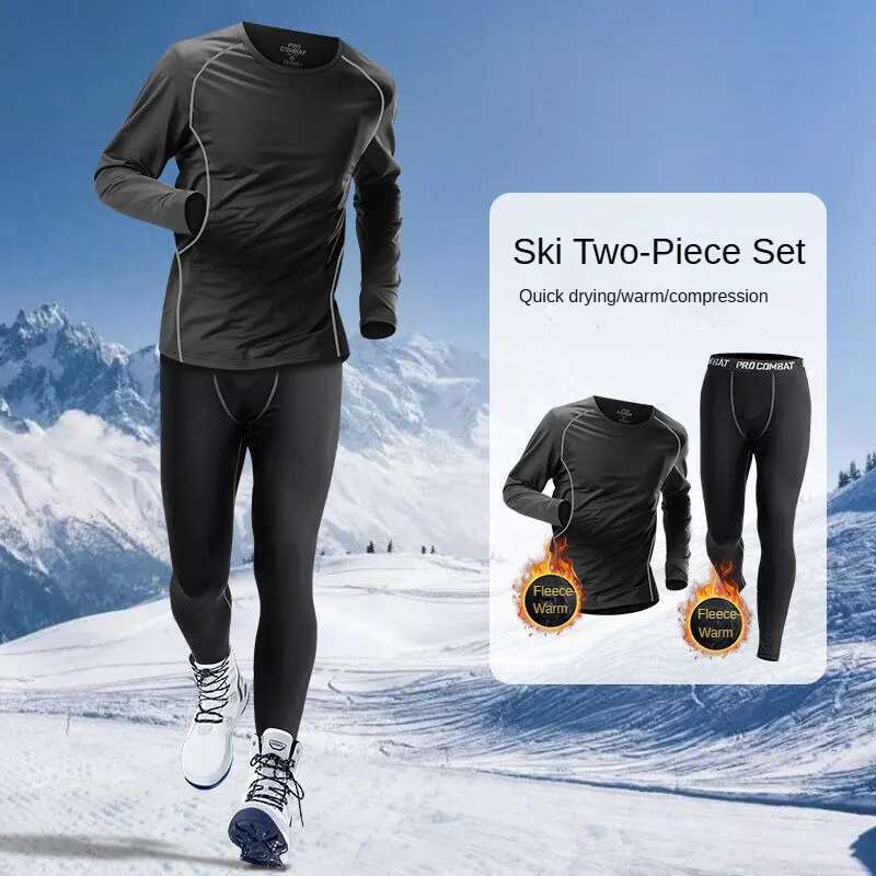 Men's Skiing Quick-Dry Warmth Sports Outdoor Climbing Track Suit/Set For Running Fiess Gym Fishing Golf Jogging Cycg Hiking